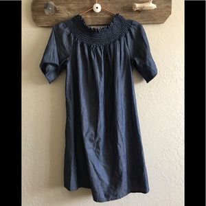 Chambray off the shoulder dress